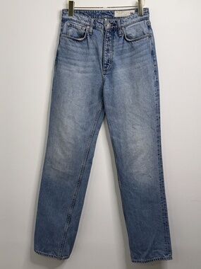 Rag & Bone Alex High Rise Straight 100% Cotton Denim Jeans Lucy Wash Sz 26 90's